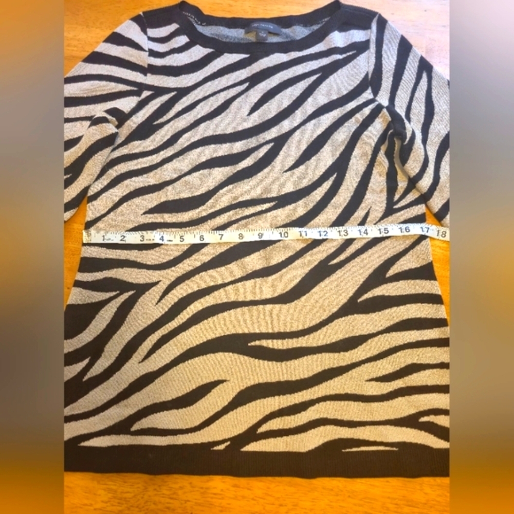 Ann Taylor Black and White Zebra Print Sweater - Picture 2 of 10